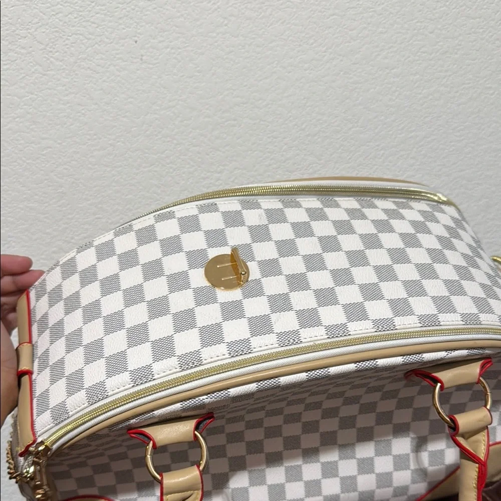 Checkered Beige Pet Bag